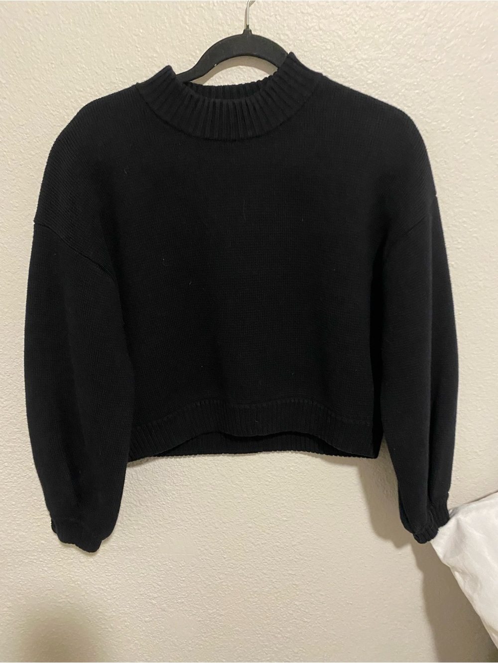 ba&sh Black Cropped Turtleneck Sweater